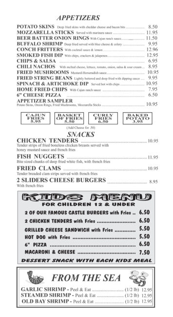 Menu - Uncle Al's Davie
